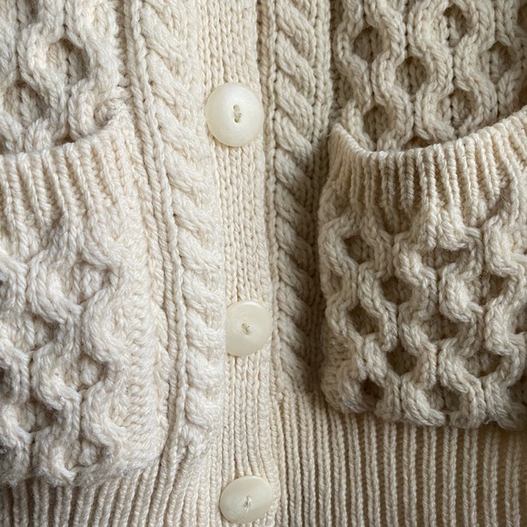 Aran Crafts Wool Cardigan Sweater - Picture 6 of 9
